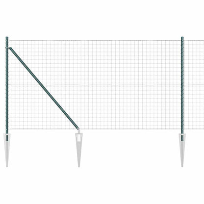 vidaXL Zaun mit Pfosten Grün 1 x 25 m Stahl und PVC
