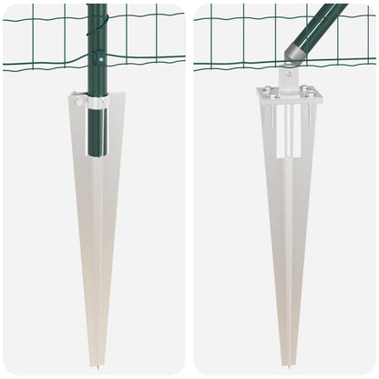 Zaun mit Pfosten Grün 0,4 x 25 m Stahl und PVC