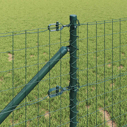 Zaun mit Pfosten Grün 0,4 x 25 m Stahl und PVC