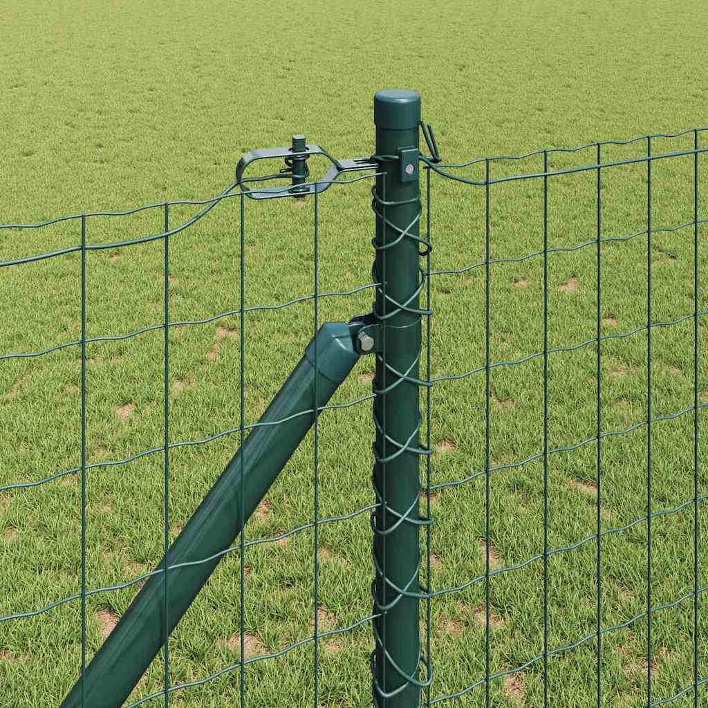 vidaXL Zaun mit Pfosten Grün 1 x 25 m Stahl und PVC