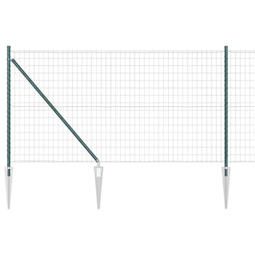 vidaXL Zaun mit Pfosten Grün 1 x 25 m Stahl und PVC