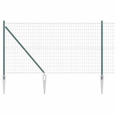 vidaXL Zaun mit Pfosten Grün 1,2 x 25 m Stahl und PVC