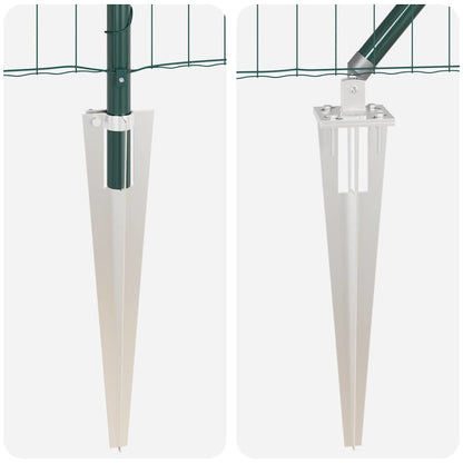 Zaun mit Pfosten Grün 0,8 x 25 m Stahl und PVC