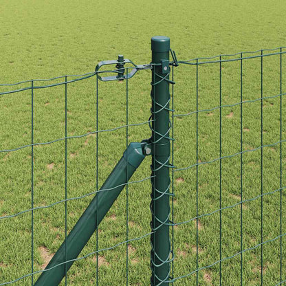 vidaXL Zaun mit Pfosten Grün 1 x 25 m Stahl und PVC