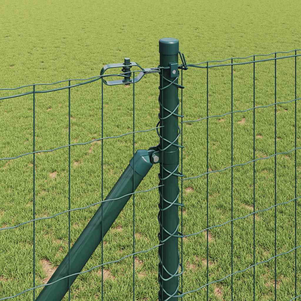 vidaXL Zaun mit Pfosten Grün 1,2 x 25 m Stahl und PVC