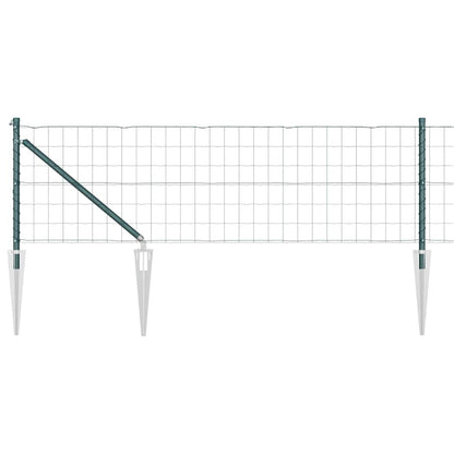 Zaun mit Pfosten Grün 0,6 x 25 m Stahl und PVC