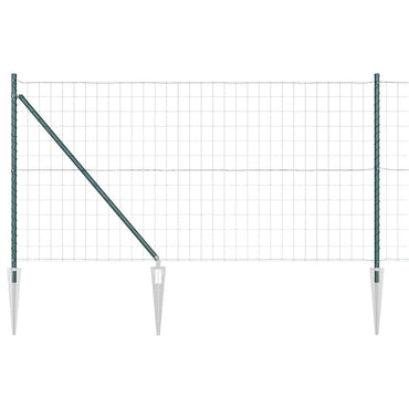 vidaXL Zaun mit Pfosten Grün 1 x 25 m Stahl und PVC