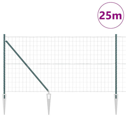 vidaXL Zaun mit Pfosten Grün 1 x 25 m Stahl und PVC