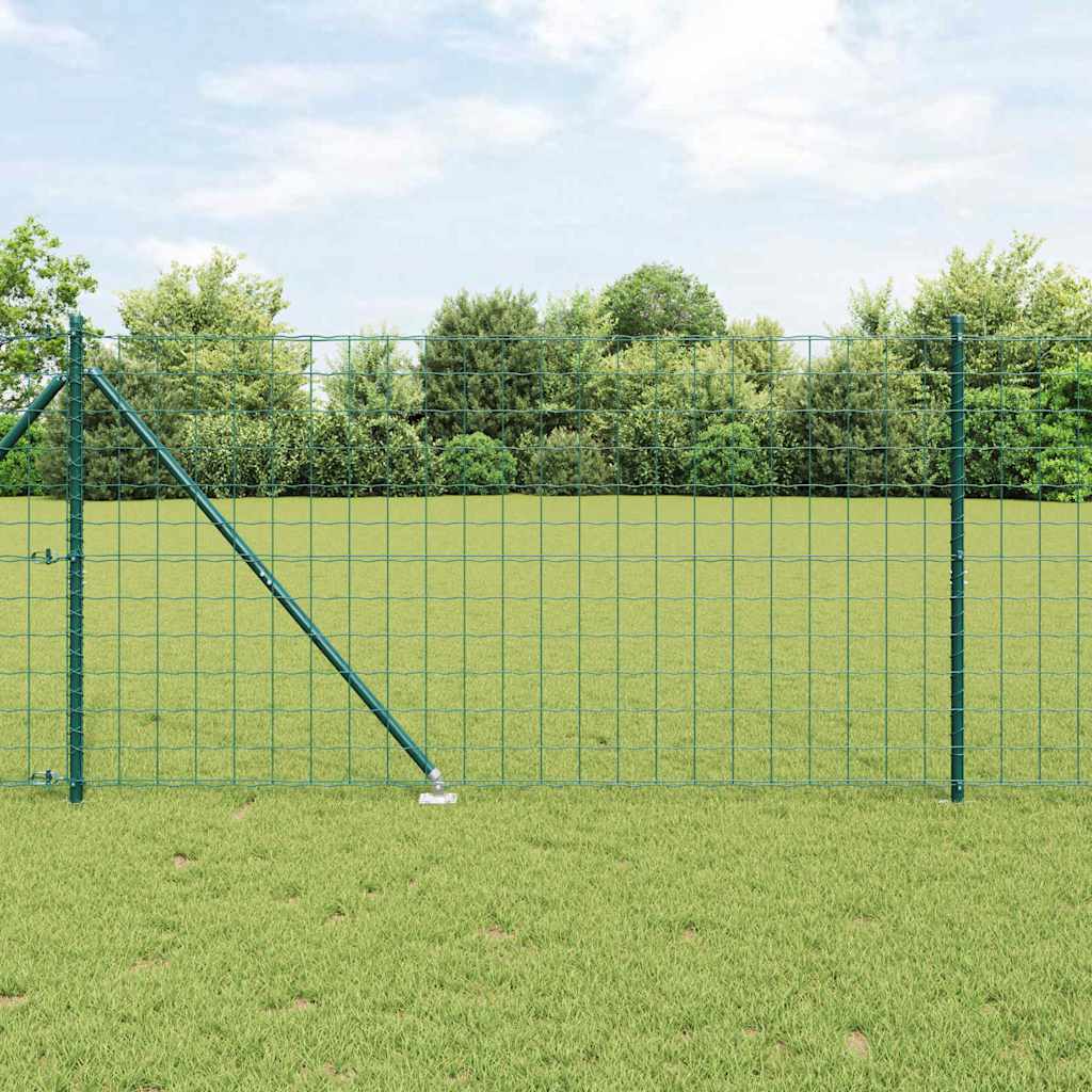 vidaXL Zaun mit Pfosten Grün 1,2 x 25 m Stahl