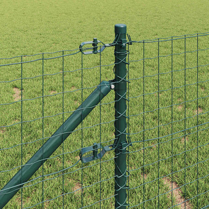 vidaXL Zaun mit Pfosten Grün 0,4 x 50 m Stahl und PVC