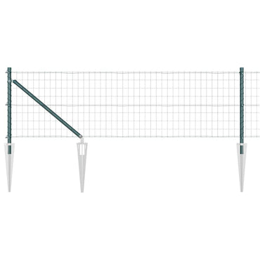 vidaXL Zaun mit Pfosten Grün 0,6 x 50 m Stahl und PVC