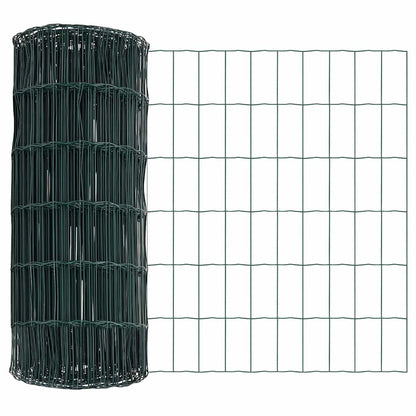 vidaXL Zaun mit Pfosten Grün 0,6 x 50 m Stahl und PVC