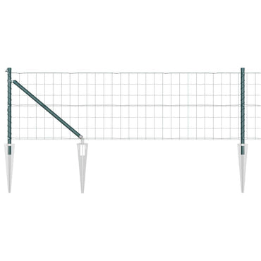 vidaXL Zaun mit Pfosten Grün 0,4 x 50 m Stahl und PVC