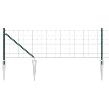 vidaXL Zaun mit Pfosten Grün 0,4 x 50 m Stahl und PVC