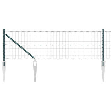 vidaXL Zaun mit Pfosten Grün 0,6 x 10 m Stahl und PVC