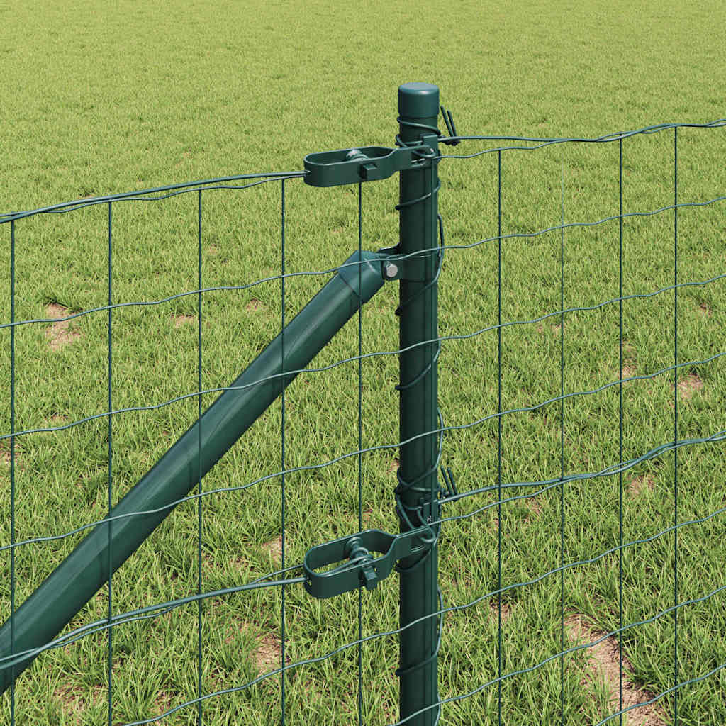 vidaXL Zaun mit Pfosten Grün 0,8 x 10 m Stahl