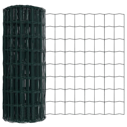 vidaXL Zaun mit Pfosten Grün 0,8 x 10 m Stahl