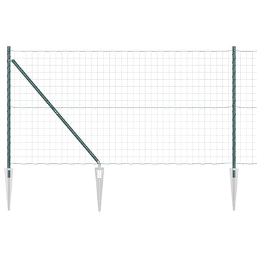vidaXL Zaun mit Pfosten Grün 1,2 x 10 m Stahl