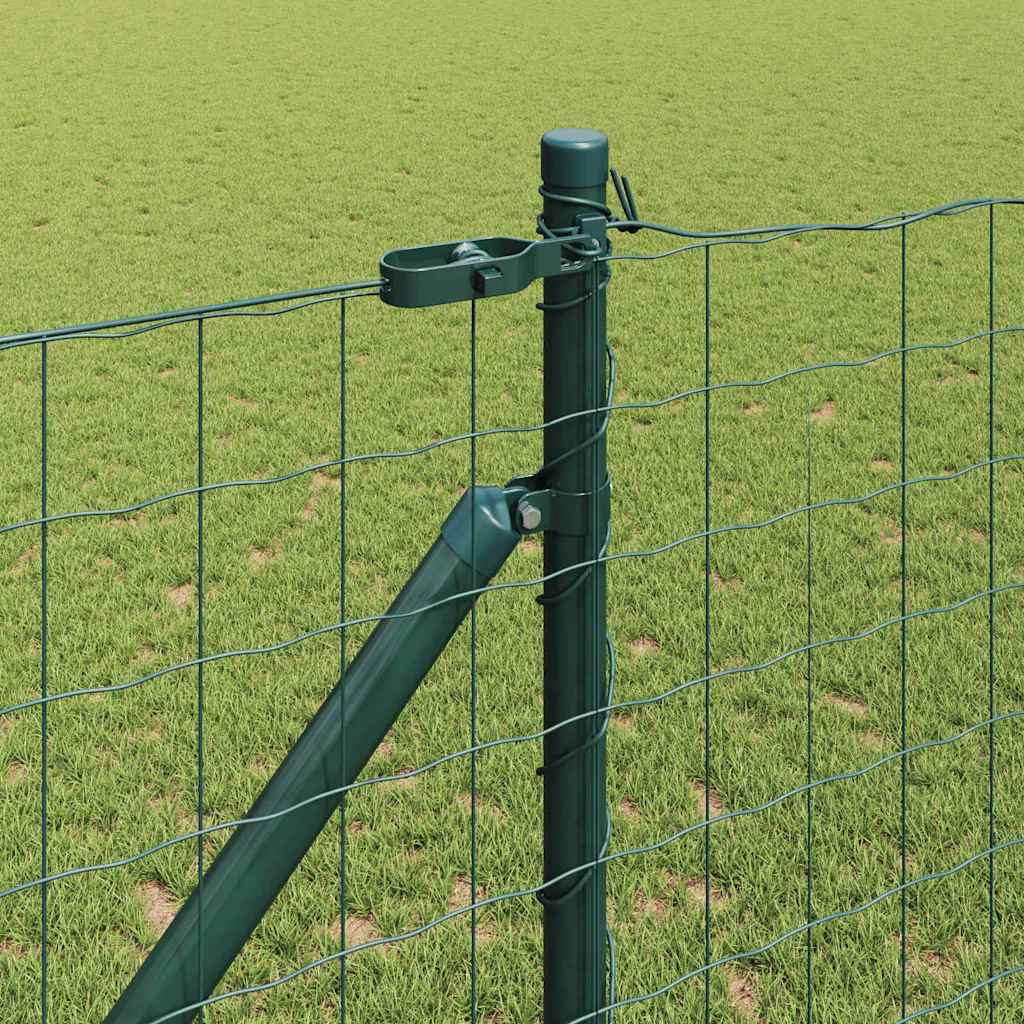 vidaXL Zaun mit Pfosten Grün 1,4 x 10 m Stahl und PVC