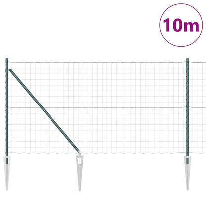vidaXL Zaun mit Pfosten Grün 1,4 x 10 m Stahl und PVC