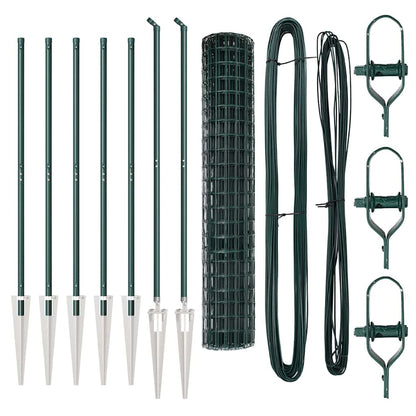 Zaun mit Pfosten Grün 1,5 x 10 m Stahl