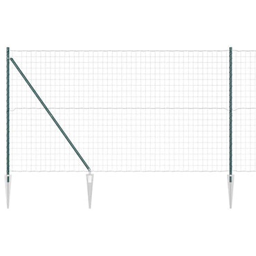 vidaXL Zaun mit Pfosten Grün 1,6 x 10 m Stahl und PVC