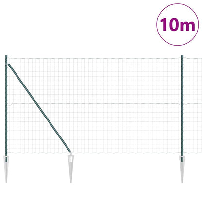 Zaun mit Pfosten Grün 1,6 x 10 m Stahl und PVC