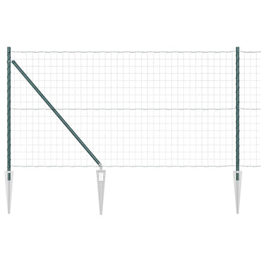 vidaXL Zaun mit Pfosten Grün 1 x 25 m Stahl