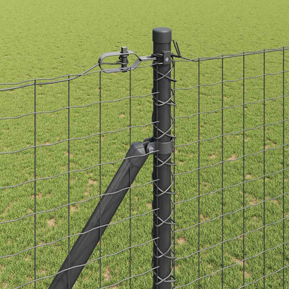 vidaXL Zaun mit Pfosten Grau 1,5 x 10 m Stahl und PVC