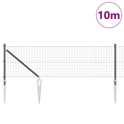 vidaXL Zaun mit Pfosten Grau 0,8 x 10 m Stahl und PVC