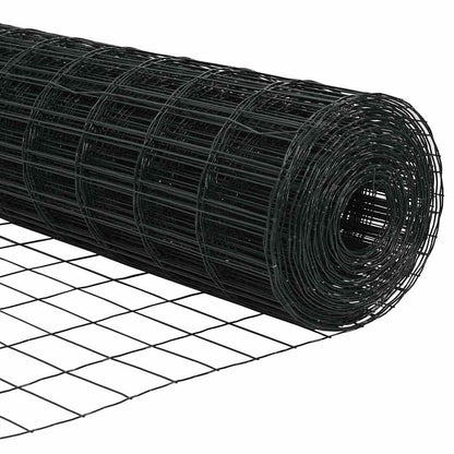 vidaXL Zaun mit Pfosten Grau 0,6 x 10 m Stahl und PVC