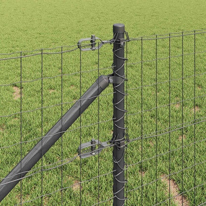 vidaXL Zaun mit Pfosten Grau 0,6 x 10 m Stahl und PVC