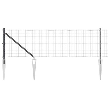 vidaXL Zaun mit Pfosten Grau 0,6 x 10 m Stahl und PVC