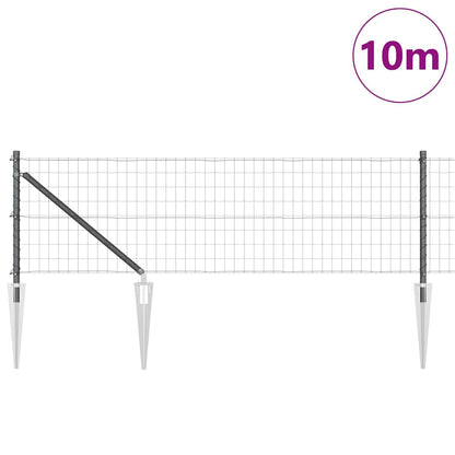 vidaXL Zaun mit Pfosten Grau 0,6 x 10 m Stahl und PVC