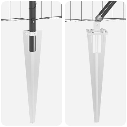 Zaun mit Pfosten Grau 1 x 10 m Stahl und PVC