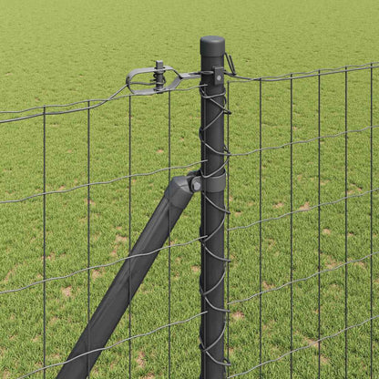 vidaXL Zaun mit Pfosten Grau 1,5 x 10 m Stahl und PVC