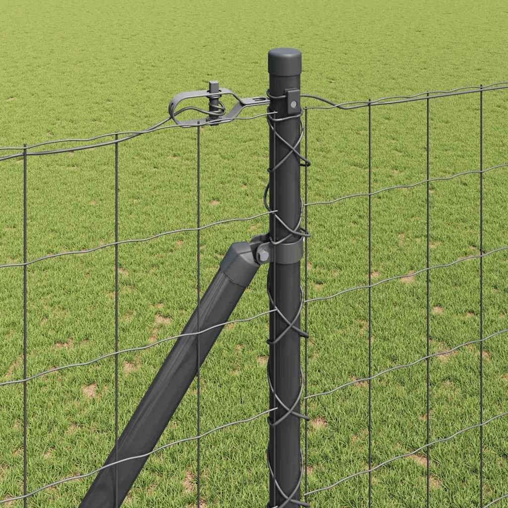 vidaXL Zaun mit Pfosten Grau 1,5 x 10 m Stahl und PVC