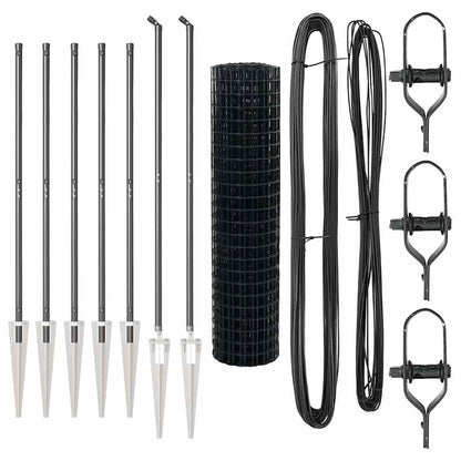 Zaun mit Pfosten Grau 1,2 x 10 m Stahl