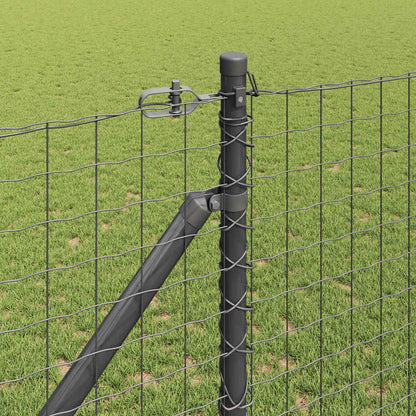 vidaXL Zaun mit Pfosten Grau 1,2 x 25 m Stahl und PVC