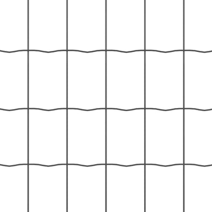Zaun mit Pfosten Grau 0,4 x 25 m Stahl und PVC