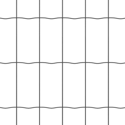 Zaun mit Pfosten Grau 0,8 x 25 m Stahl und PVC