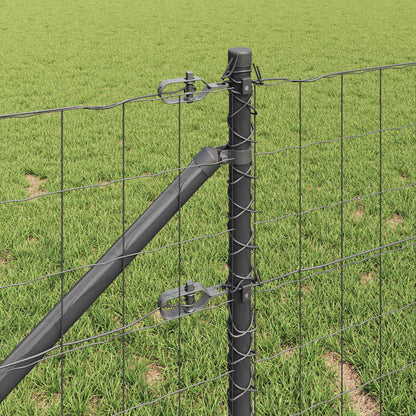 vidaXL Zaun mit Pfosten Grau 0,4 x 25 m Stahl und PVC