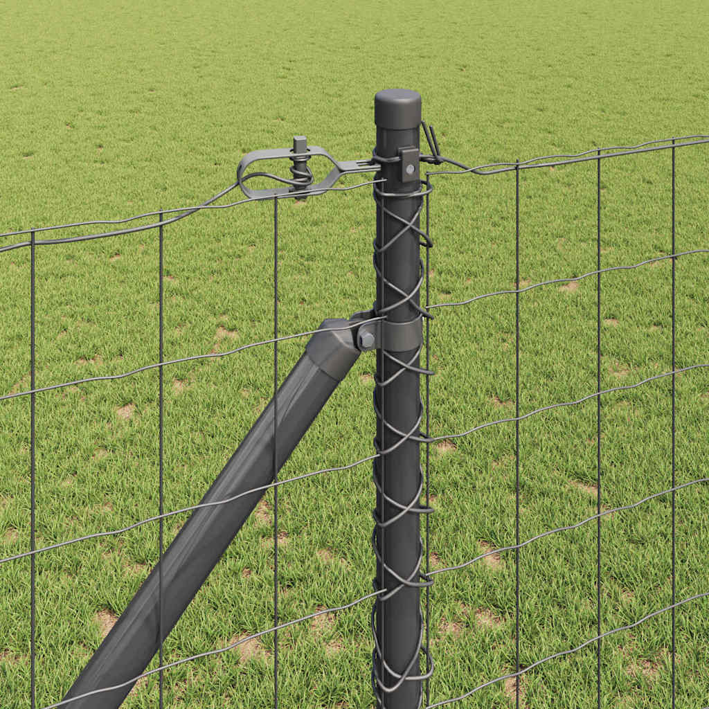 vidaXL Zaun mit Pfosten Grau 1,2 x 25 m Stahl und PVC