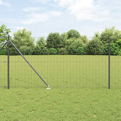 vidaXL Zaun mit Pfosten Grau 1,2 x 25 m Stahl und PVC