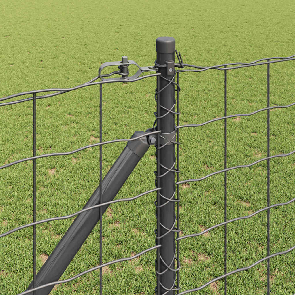 vidaXL Zaun mit Pfosten Grau 1,2 x 25 m Stahl