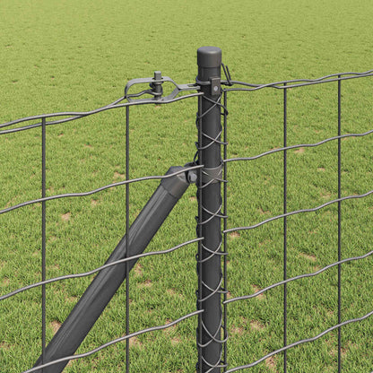 vidaXL Zaun mit Pfosten Grau 1,2 x 25 m Stahl
