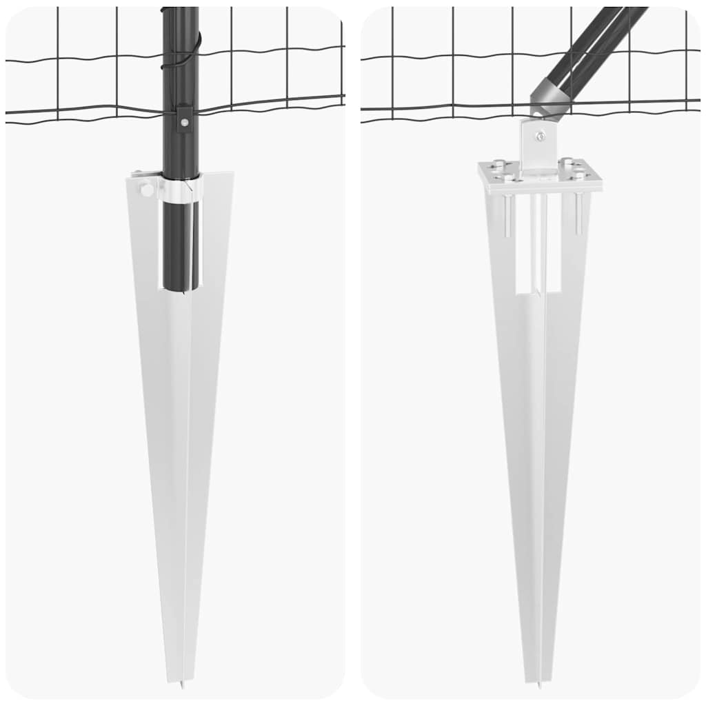 vidaXL Zaun mit Pfosten Grau 0,4 x 50 m Stahl und PVC
