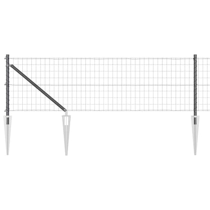 vidaXL Zaun mit Pfosten Grau 0,4 x 50 m Stahl und PVC