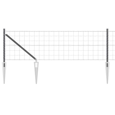 vidaXL Zaun mit Pfosten Grau 0,6 x 50 m Stahl und PVC