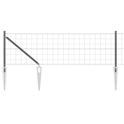 vidaXL Zaun mit Pfosten Grau 0,6 x 50 m Stahl und PVC
